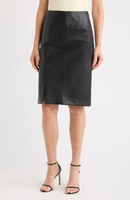 Tahari ASL Faux Leather Pencil Skirt