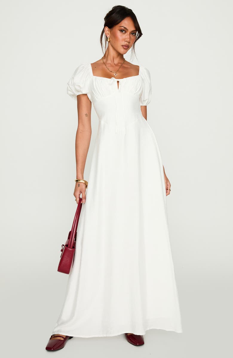 Princess Polly Song Puff Sleeve Maxi Dress, Alternate, color, White