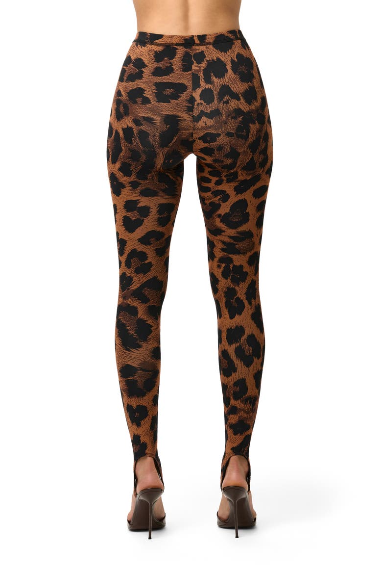 Brush Storm Print Stirrup Leggings, Alternate, color, LEOPARD