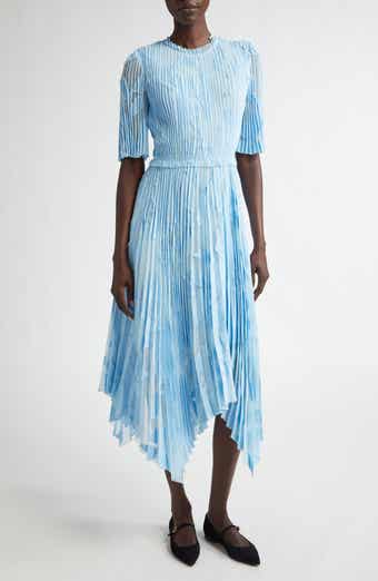 Pleated Floral Fil Coupé Dress