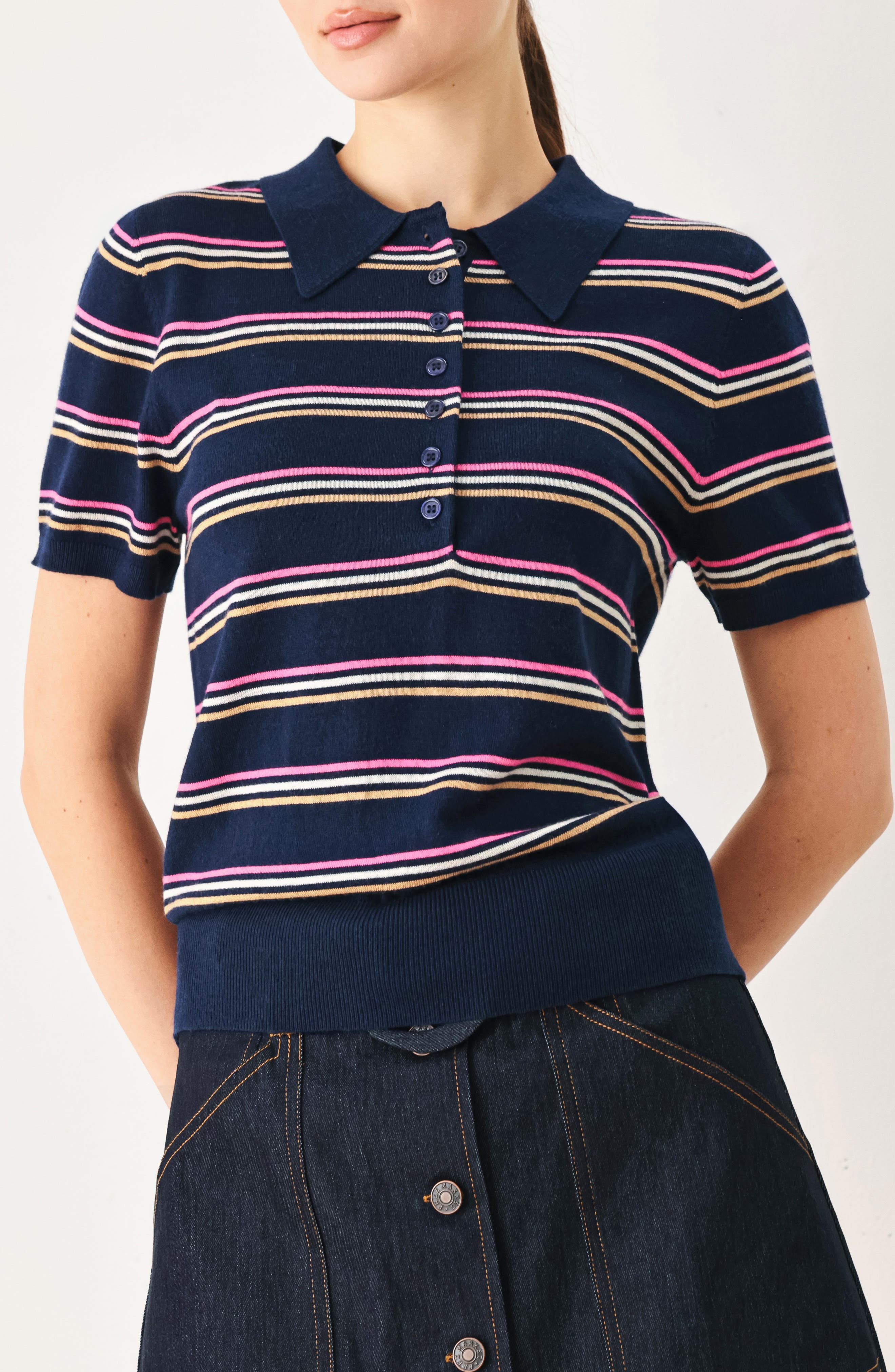 Striped Polo Sweater