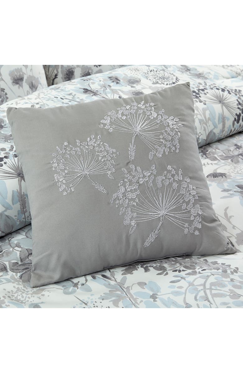 Modern Threads Floral Print Microfiber 5-Piece Comforter Set, Alternate, color, White/ Grey/ Blue