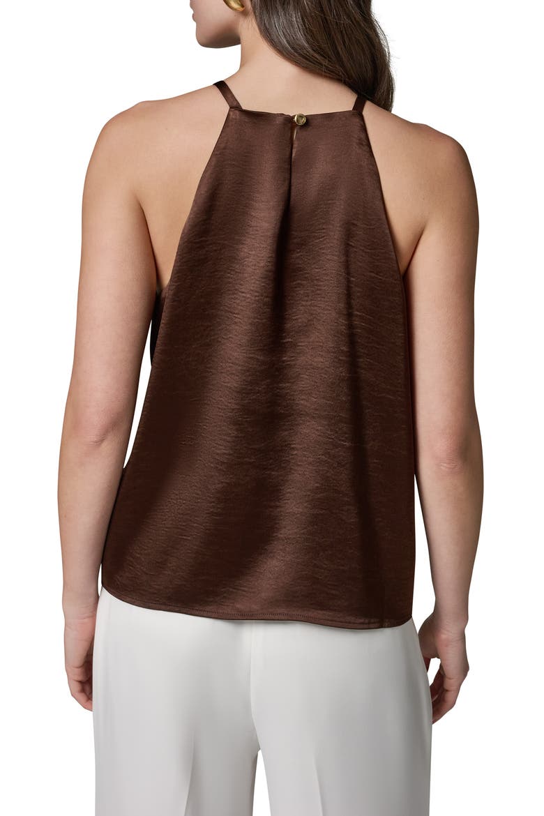 Pleated Embellished Satin Camisole, Alternate, color, CANYON