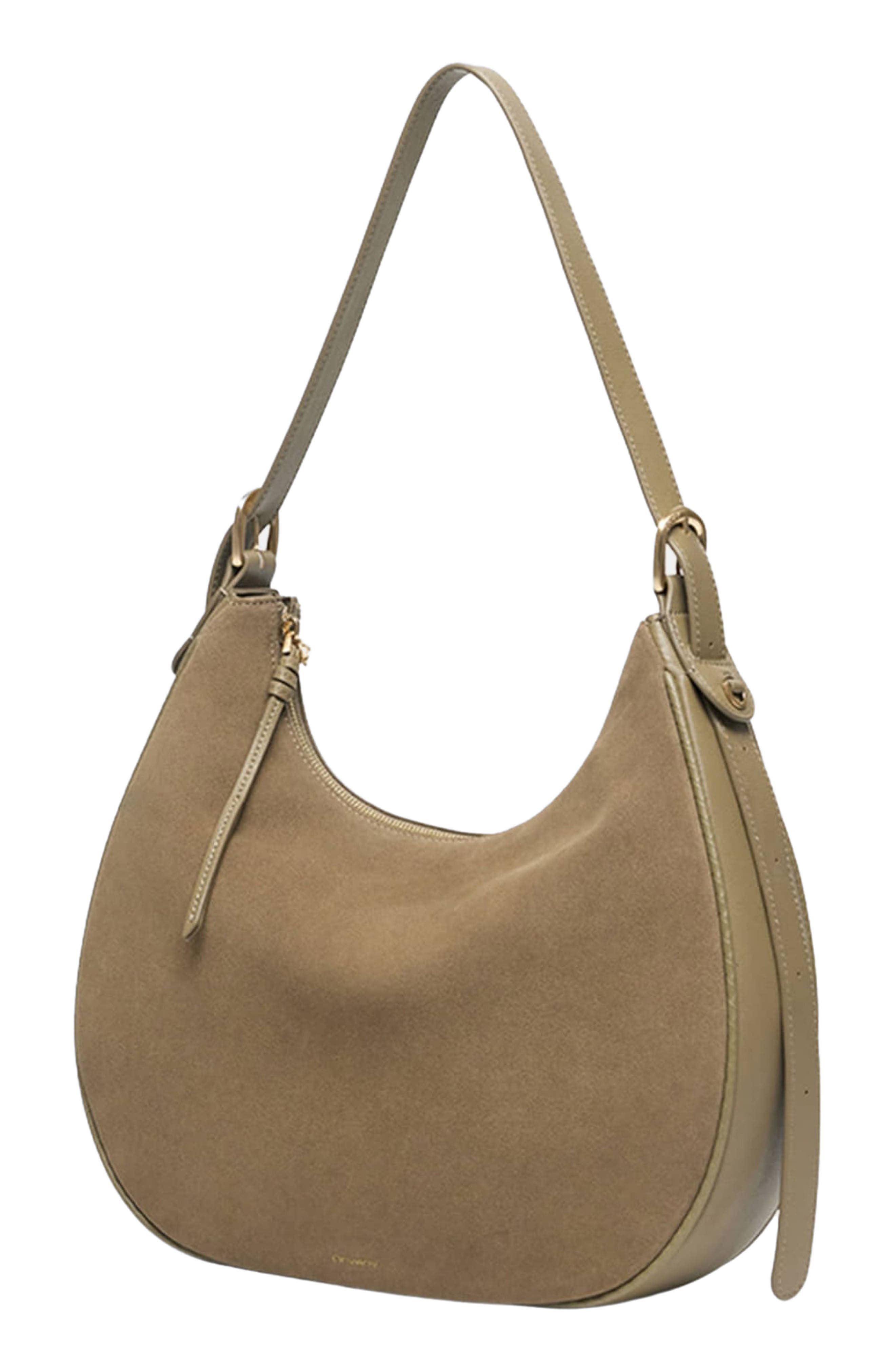 Oryany Lauren Leather Shoulder Bag, Alternate, color, Light Khaki