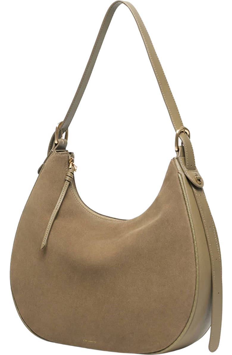 Oryany Lauren Leather Shoulder Bag, Alternate, color, Light Khaki