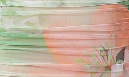 AFRM AFRM BIONA FLORAL ONE-SHOULDER RUCHED MESH MAXI DRESS