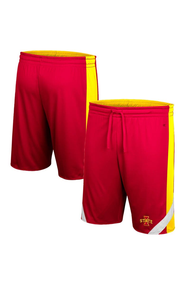 COLOSSEUM Men's Colosseum Cardinal/Gold Iowa State Cyclones Am I Wrong Reversible Shorts, Main, color, Cardinal