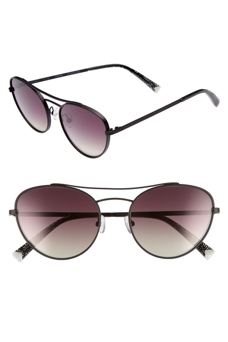 Yasmin 55mm Aviator Sunglasses, Main, color, BLACK/ BROWN/ GOLD GRADIENT