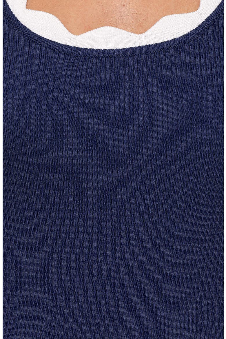 Johnson Scalloped Trim Tank, Alternate, color, NAVY WHITE