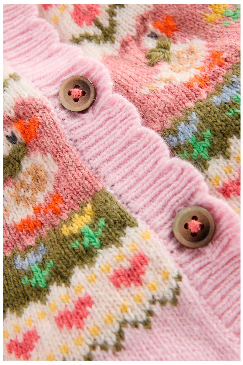 Fair Isle Cardigan, Alternate, color, CHALK PINK GEESE FAIR ISLE