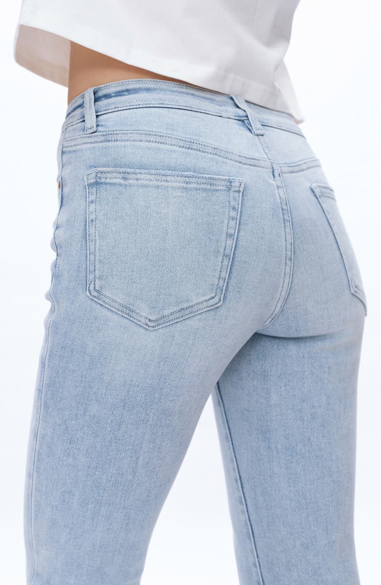 Bayeas Daisy High Waist Step Hem Slim Jeans, Alternate, color, Light Blue