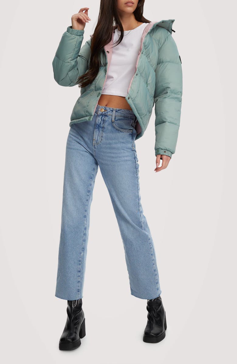 Noize Winona Hooded Puffer Jacket, Alternate, color, Sea Surf/ Pale Mauve