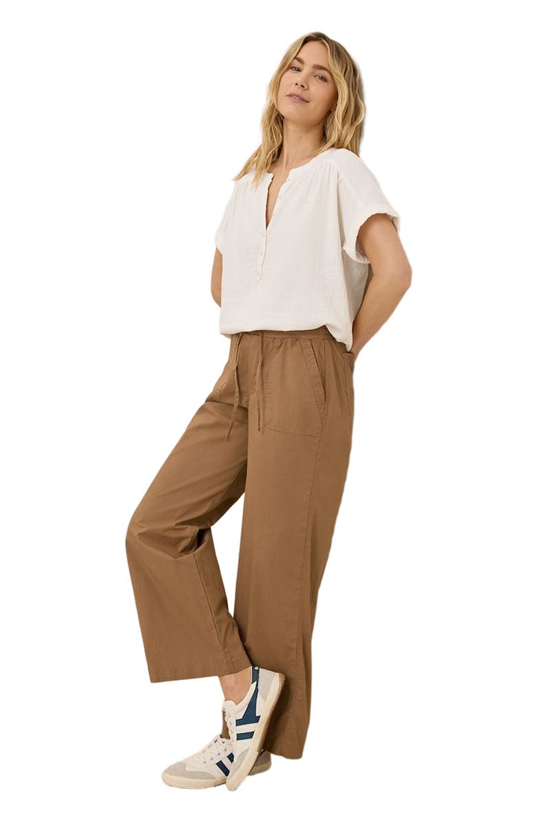 Pact Organic Cotton Monterey Poplin Wide Leg, Alternate, color, Brown Sugar