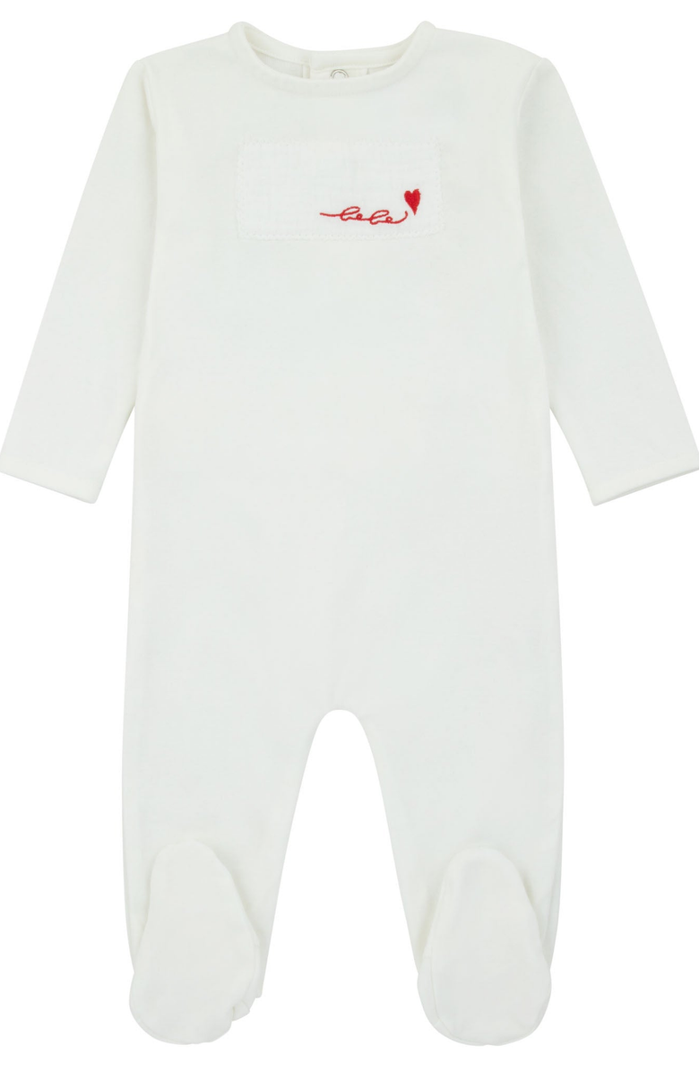 NoggiWear Layette Muslin Patch Footie, Main, color, Muslin Patch