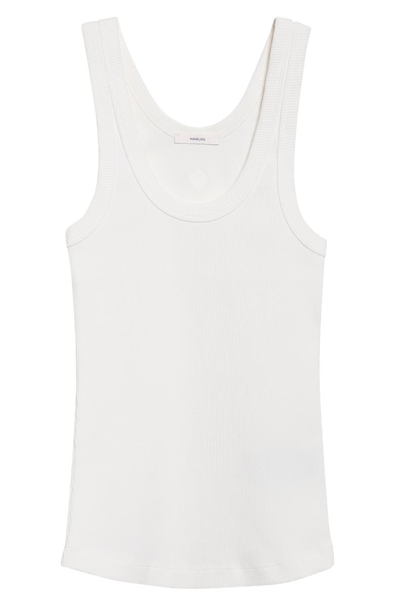 Haikure Gem Rib Cotton Tank, Main, color, Off White