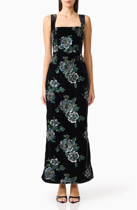 Clio Rhinestone Sleeveless Gown