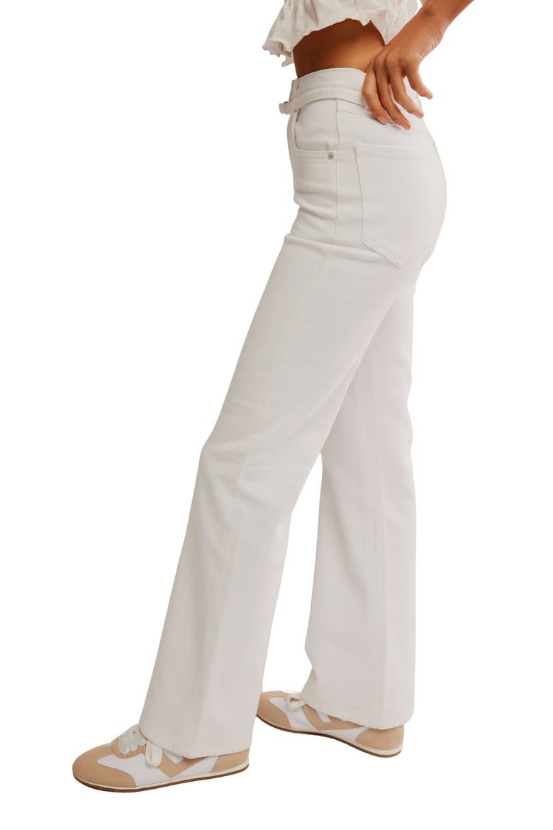 Sabine Belted Slim Bootcut Jeans, Alternate, color, OPTIC WHITE