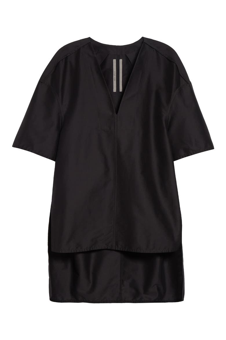 Island Oversize Cotton & Silk Sateen Top, Alternate, color, BLACK