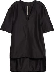 Rick Owens Island Oversize Cotton & Silk Sateen Top