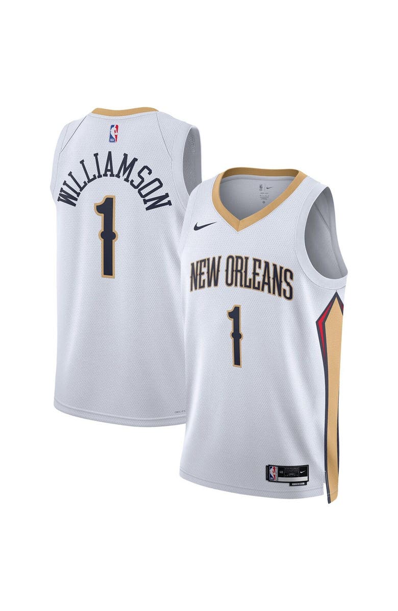 Nike Unisex Nike Zion Williamson White New Orleans Pelicans Swingman Jersey - Association Edition, Alternate, color, White