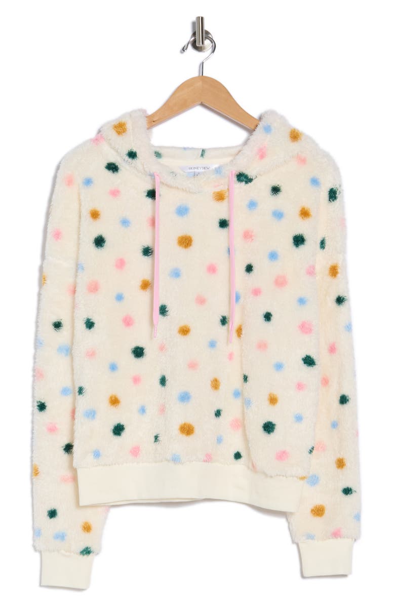 Honeydew Ice Breaker Fleece Hoodie, Alternate, color, Marshmallow Dots