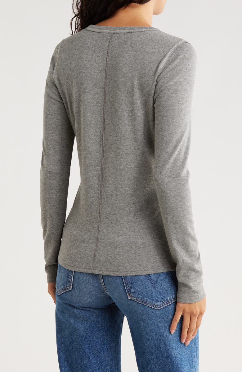 Melrose and Market Exposed Seam Long Sleeve T-Shirt, Alternate, color, Grey Dark Heather