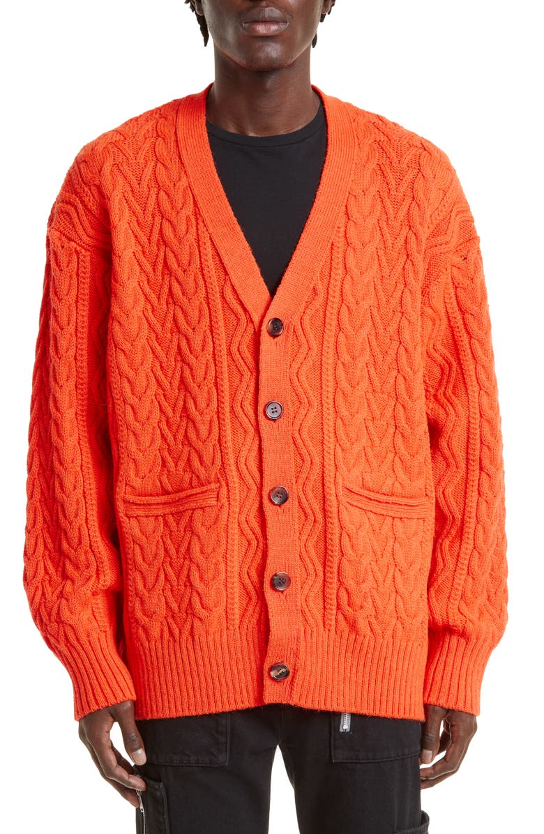 Undercover Men's Cable Knit Wool Cardigan, Main, color,