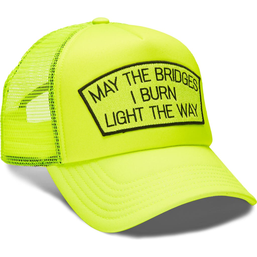 Cult Of Individuality May The Bridges I Burn Light The Way Mesh Back Trucker Hat In Green