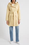 Sam Edelman Hooded Belted Double Breasted Trench Coat
