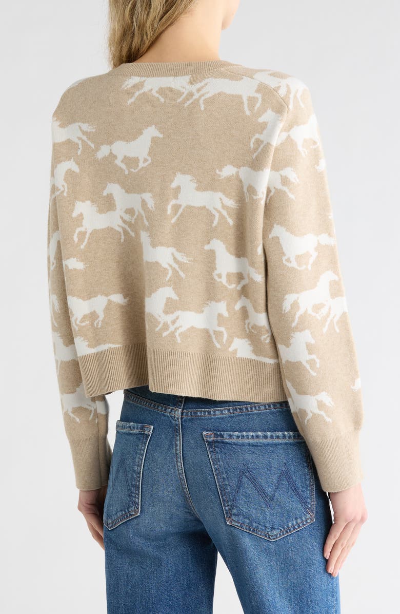 Vigoss Horse Cardigan, Alternate, color, Oatmeal