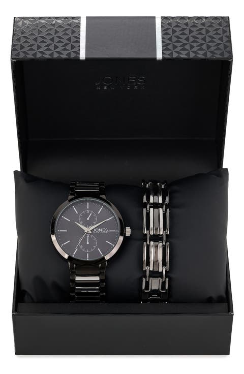 Chronograph Bracelet Watch & Bracelet Set, 42mm x 47mm