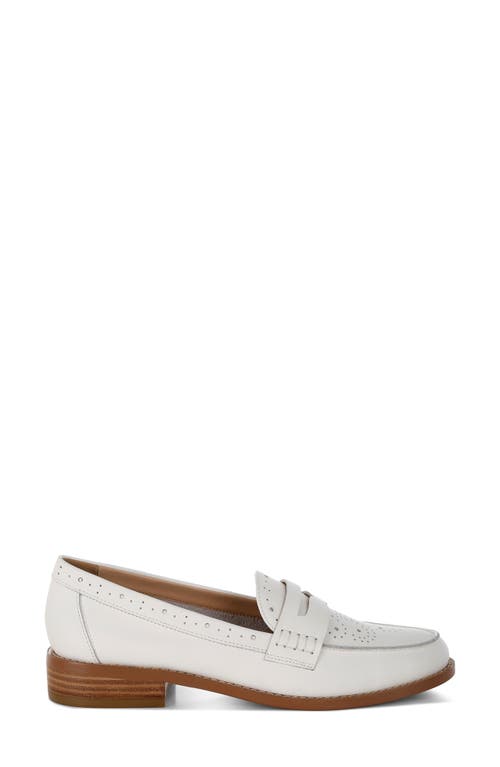 Rag & Co Women's Clotilda Perforated Low Heel Loafers In Off White In Off White