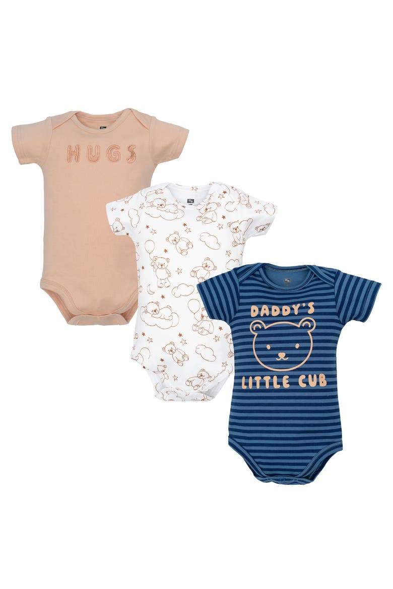 3Pk Pack of Essential Cotton One-Piece Rompers, Main, color, Daddys Little Cub