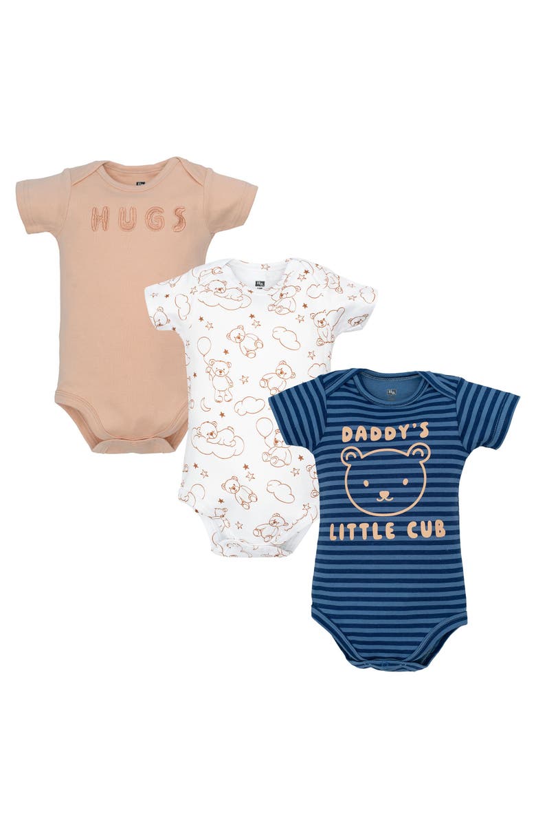 Hudson Baby 3Pk Pack of Essential Cotton One-Piece Rompers, Main, color, Daddys Little Cub