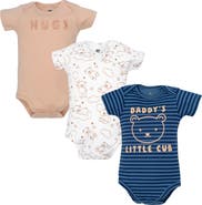 Hudson Baby 3Pk Pack of Essential Cotton One-Piece Rompers