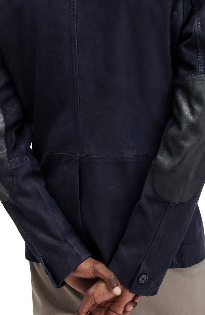 AllSaints Survey Leather & Wool Blend Layered Jacket, Alternate, color,