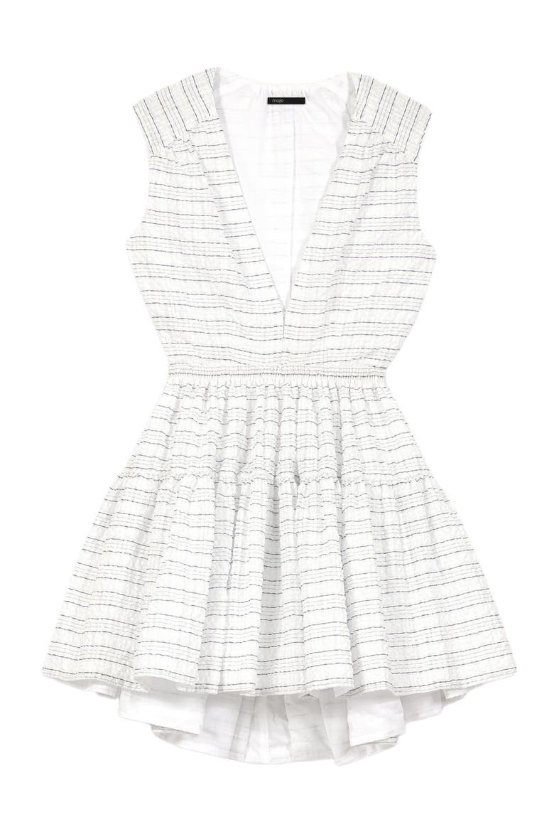 Short flared open-back dress, Alternate, color, White