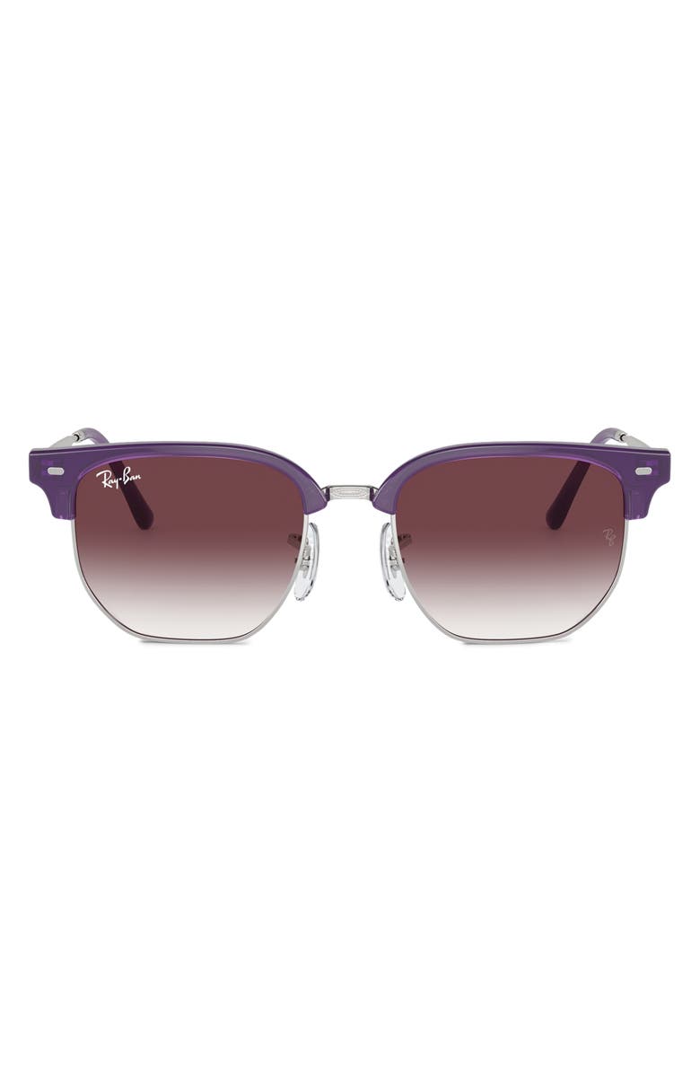 Ray-Ban Kids' Junior New Clubmaster Gradient Polarized 47mm Irregular Sunglasses, Main, color, Violet