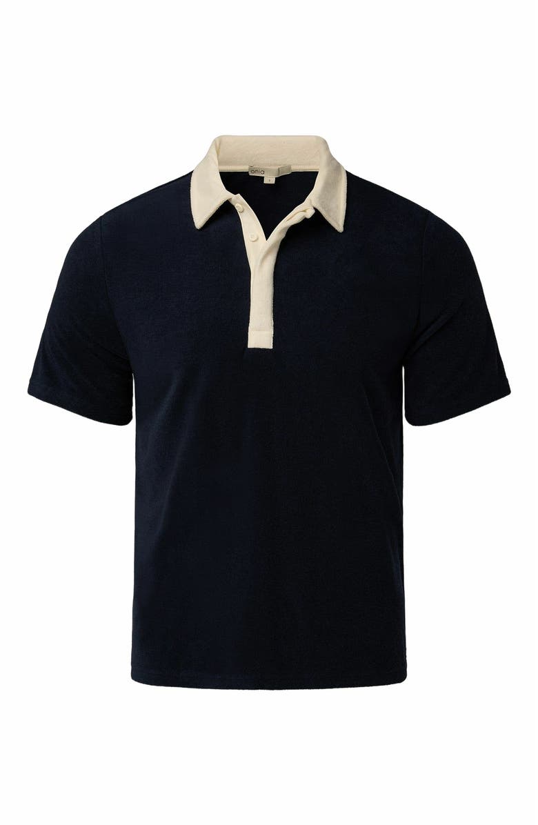 Onia Oversized Towel Terry Polo, Alternate, color, Deep Navy/Egret