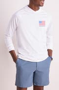vineyard vines Whale Flag Long Sleeve Hooded Rashguard