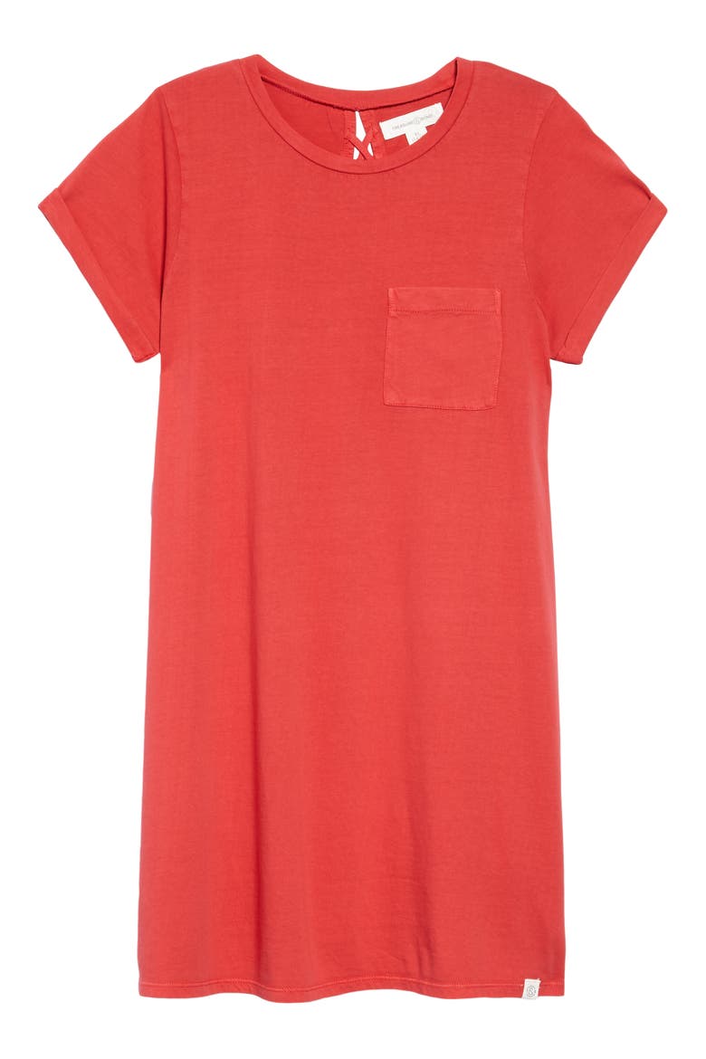 Washed T-Shirt Dress, Main, color, RED SAGE