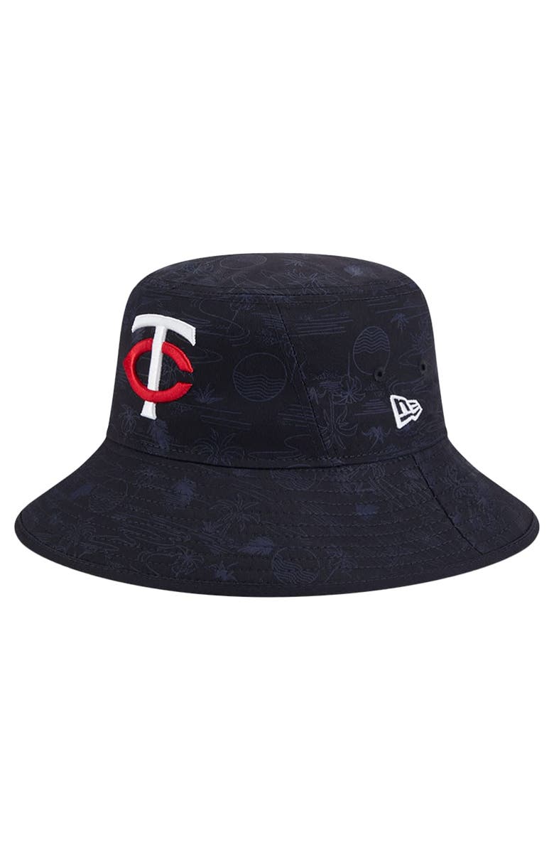 New Era Men's New Era  Navy Minnesota Twins 2025 Spring Training All Over Print Bucket Hat, Main, color, 