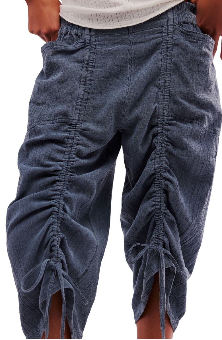 Gianna Ruched Cotton Capri Pants
