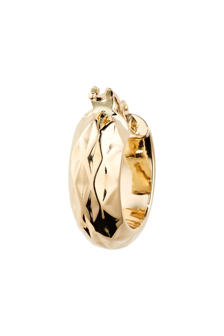 14K Gold Faceted Hoop Earrings (Nordstrom Exclusive), Alternate, color, 14K YELLOW GOLD