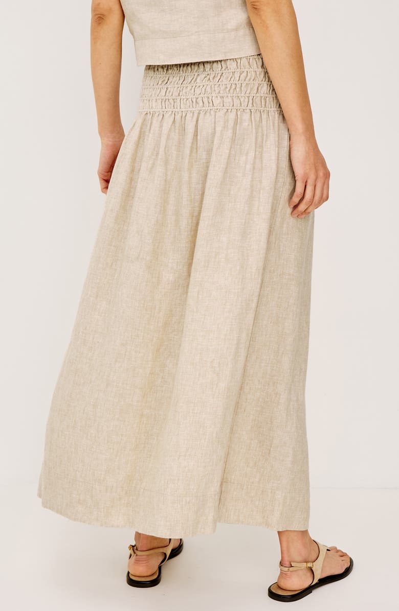 Rails Alessa Smock Waist Linen Maxi Skirt, Alternate, color, 