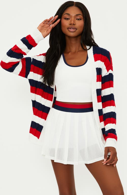 Beach Riot Sherry Striped Cardigan In Cherry Indigo Stripes
