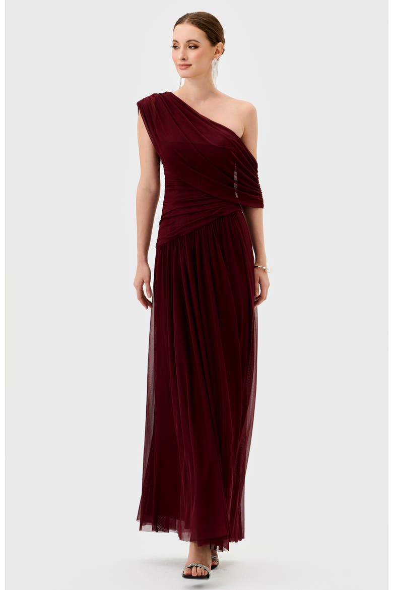 Macie Draped Maxi, Alternate, color, MAHOGANY