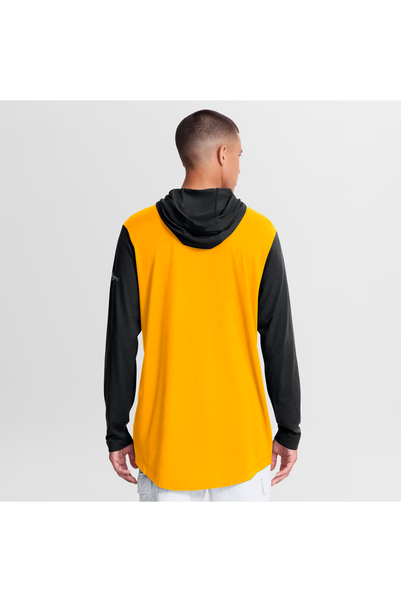 Men's Nike Gold/Black Iowa Hawkeyes Campus Legacy Tri-Blend Long Sleeve Hooded T-Shirt, Alternate, color, Gold