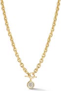 CHLOE AND MADISON Lion Coin Pendant Toggle Necklace