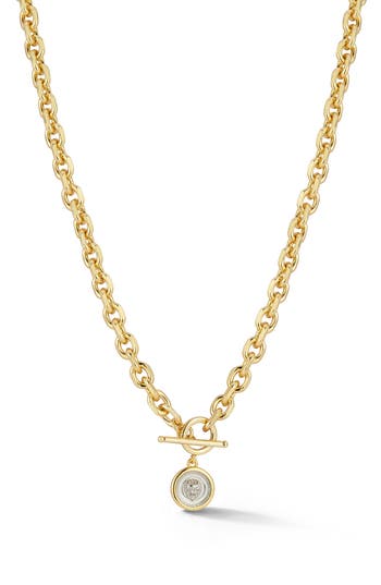 Chloe & Madison Chloe And Madison Lion Coin Pendant Toggle Necklace In Gold